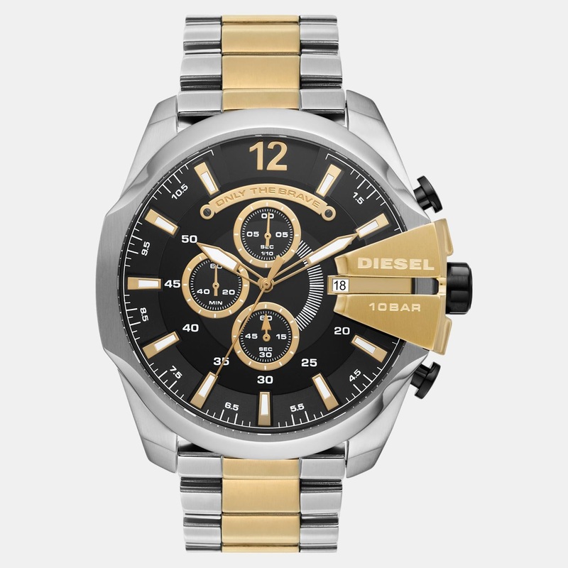 Men Quartz Black Dial Chronograph Stainless Steel Watch DZ4581