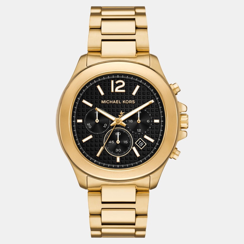 Men Quartz Black Dial Chronograph Stainless Steel Watch MK9192