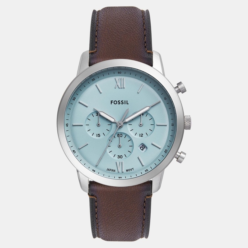 Men Quartz Blue Dial Chronograph Leather Watch FS6109