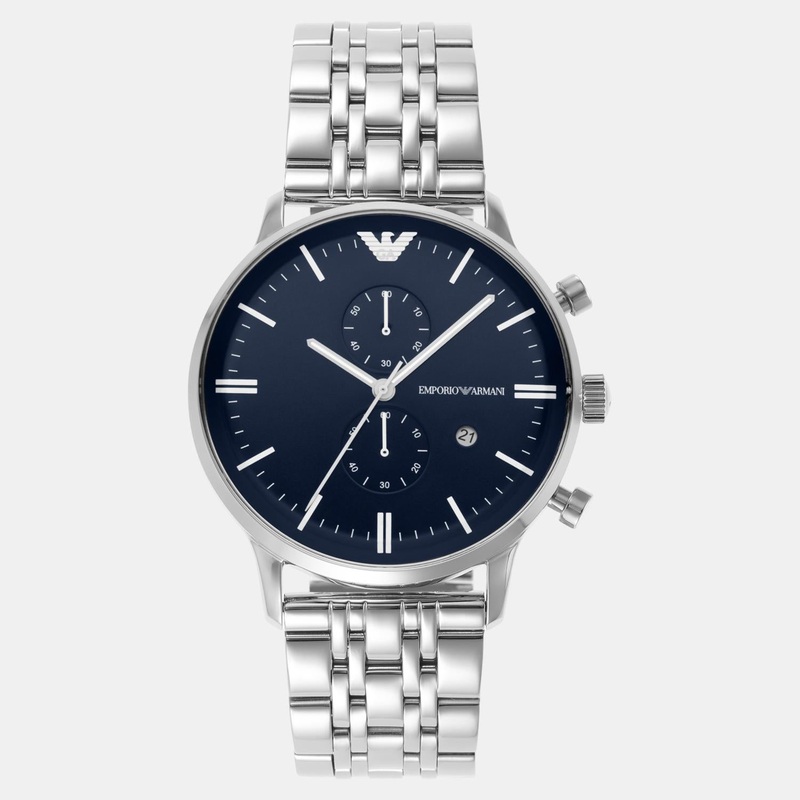 Men Quartz Blue Dial Chronograph Stainless Steel Watch AR1648