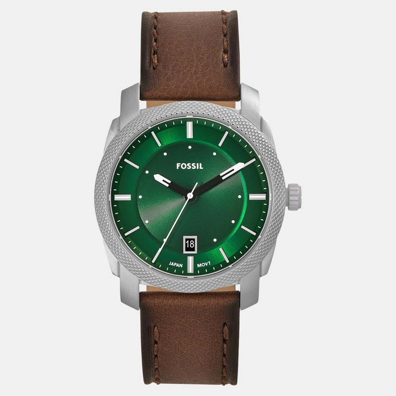 Men Quartz Green Dial Analog Leather Watch FS6085