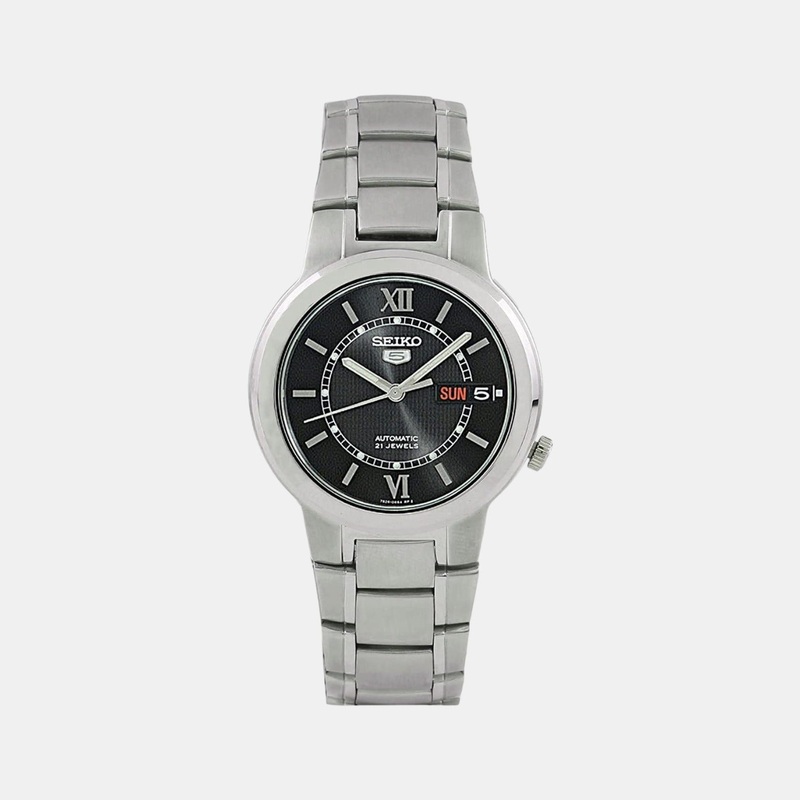 Men's Black Analog Stainless Steel Automatic Watch SNKA23K1