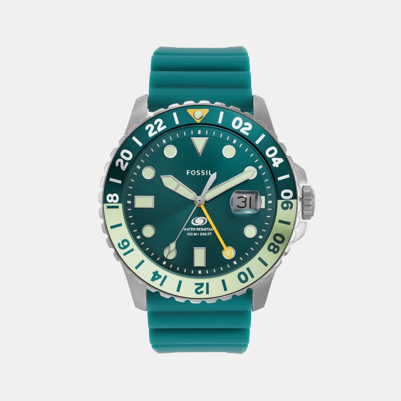Men's Green Analog Silicone Watch FS5992