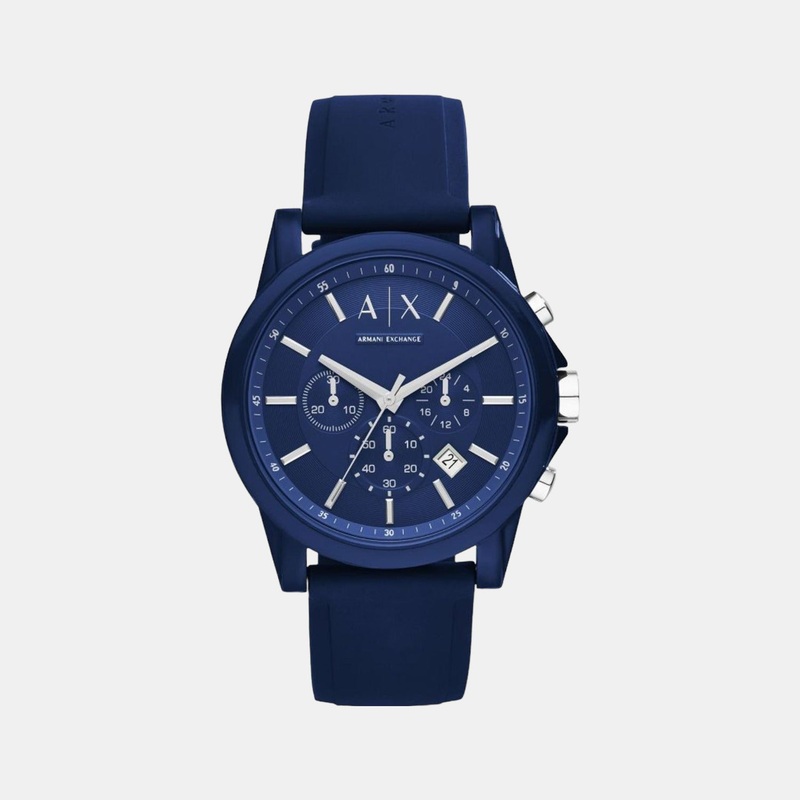 Outerbanks Men's Blue Analog Silicone Watch AX1327