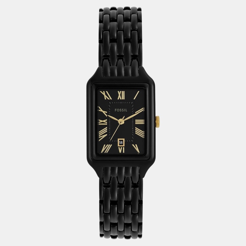 Raquel Women Quartz Black Dial Analog Stainless Steel Watch ES5385