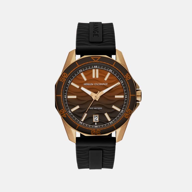 Spencer Men's Three-Hand Date Black Silicone Watch AX1954