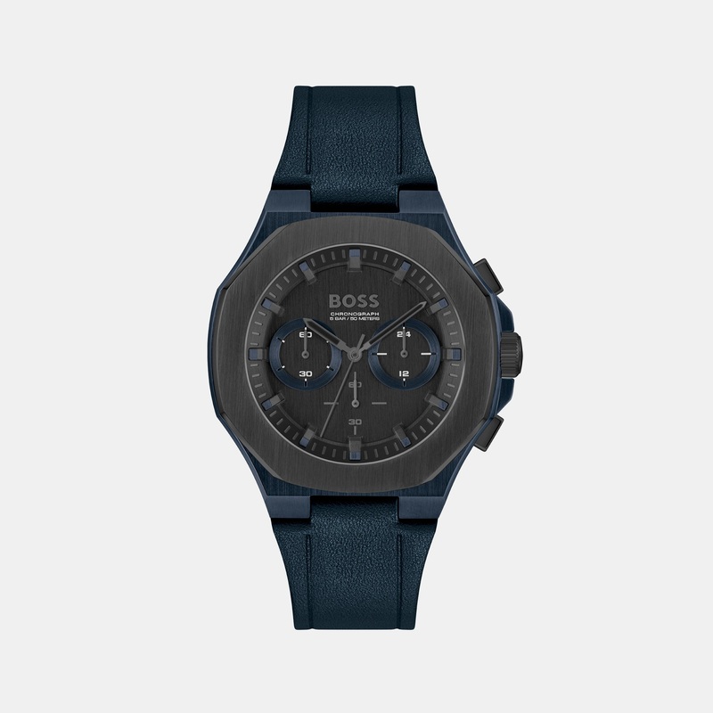 Taper Men's Black Chronograph Leather Watch 1514086
