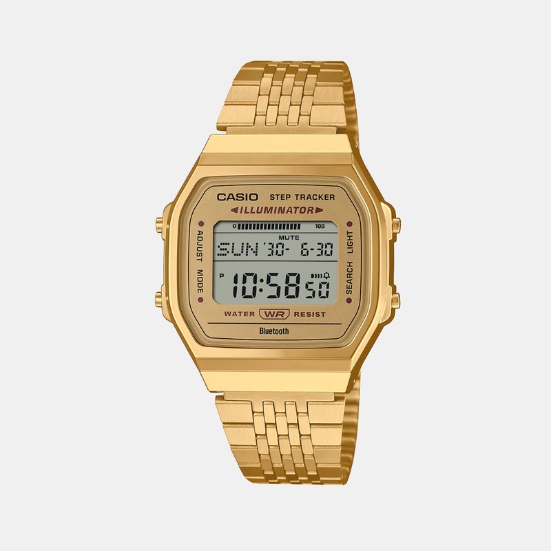 Vintage Unisex Quartz Gold Dial Digital Stainless Steel Watch ABL-100WEG-9ADF D368