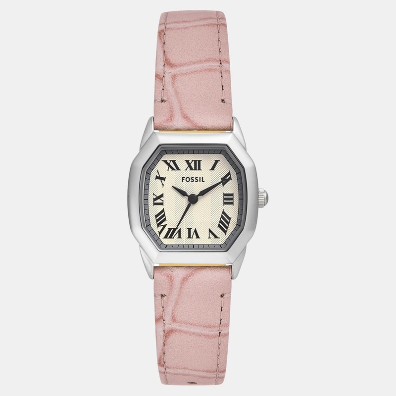 Women Quartz Cream Dial Analog Leather Watch ES5406