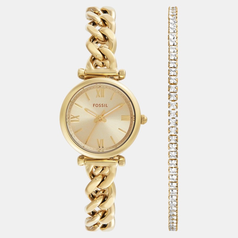 Women Quartz Gold Dial Analog Stainless Steel Watch ES5387SET