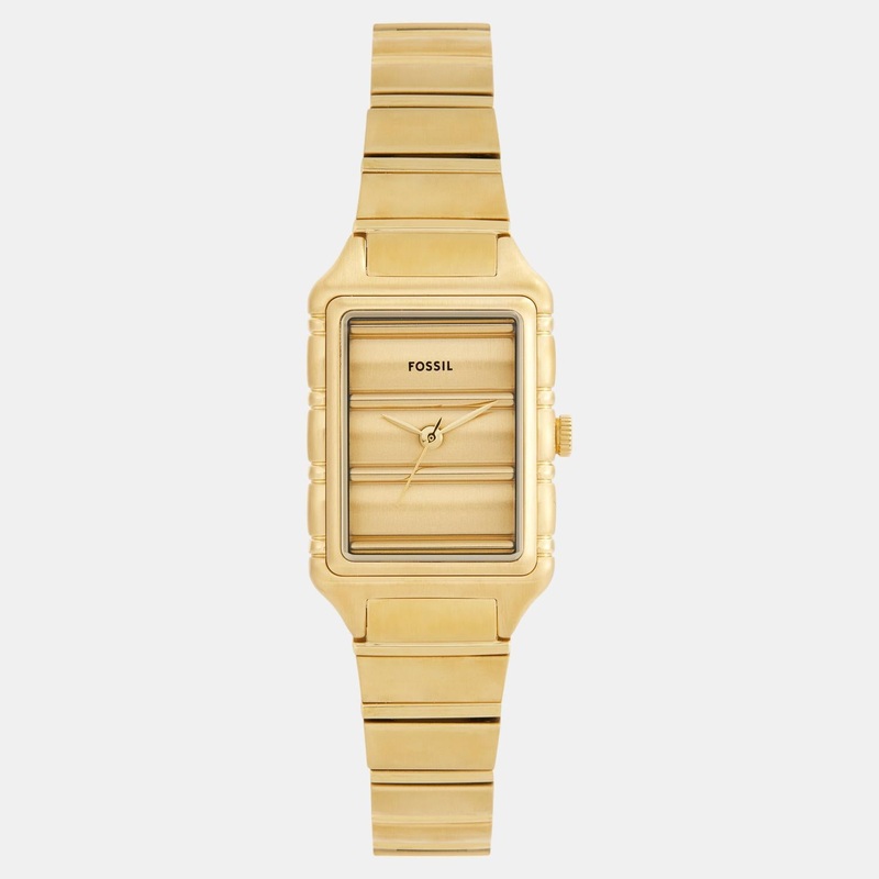 Women Quartz Gold Dial Analog Stainless Steel Watch ES5389