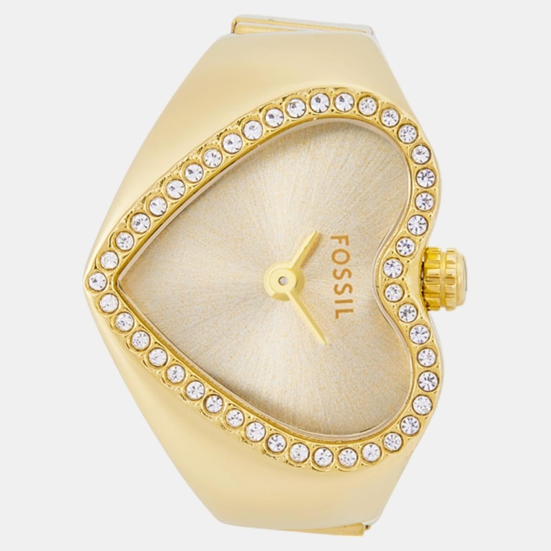 Women Quartz Gold Dial Analog Stainless Steel Watch ES5407