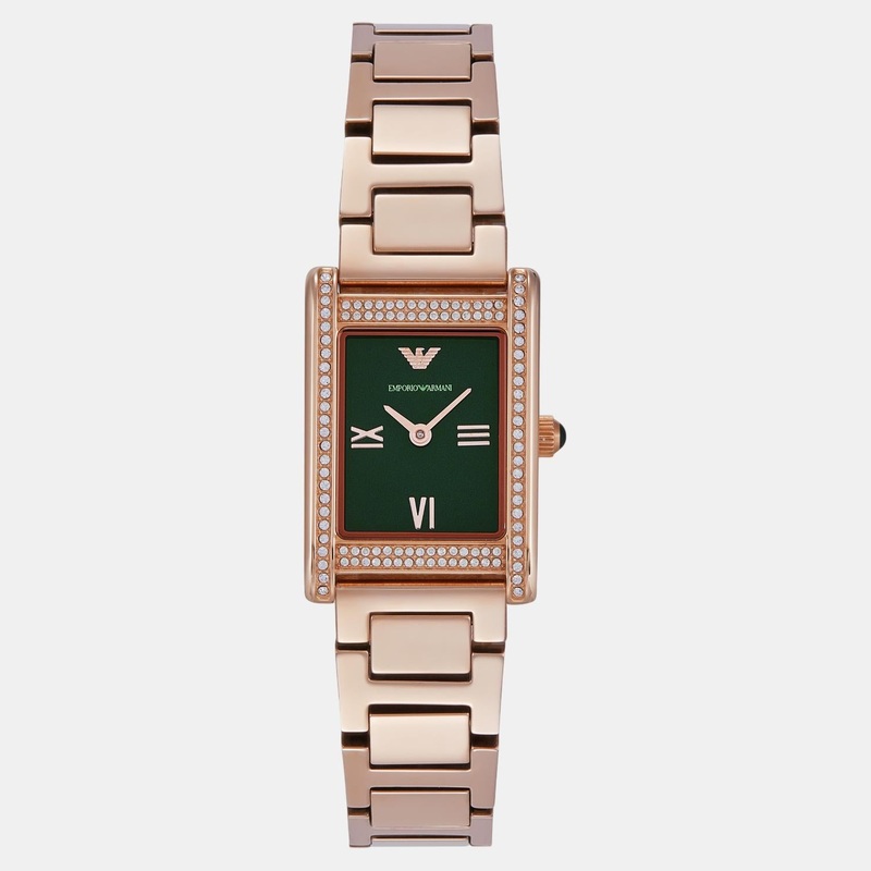 Women Quartz Green Dial Analog Stainless Steel Watch AR11641
