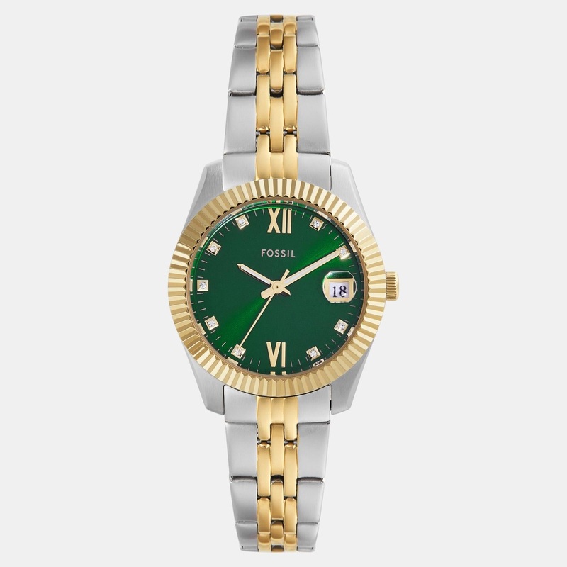 Women Quartz Green Dial Analog Stainless Steel Watch ES5388
