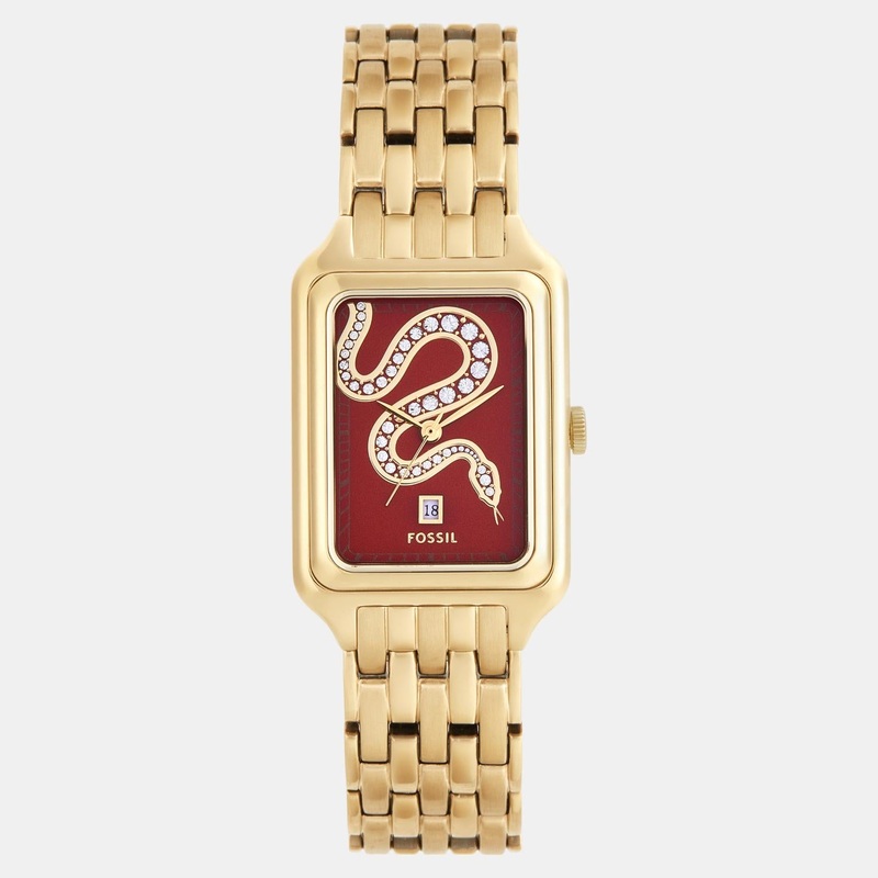 Women Quartz Red Dial Analog Stainless Steel Watch ES5379