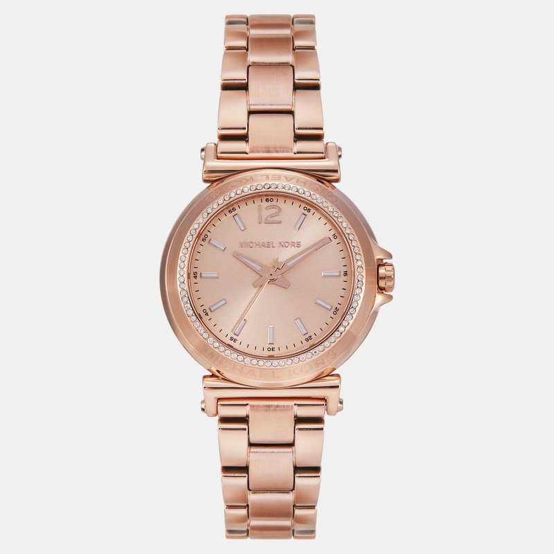 Women Quartz Rose Gold Dial Analog Stainless Steel Watch MK7491