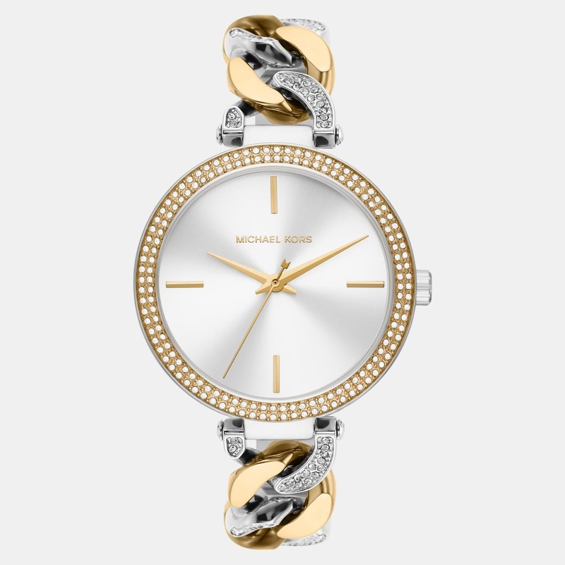 Women Quartz White Dial Analog Stainless Steel Watch MK4633