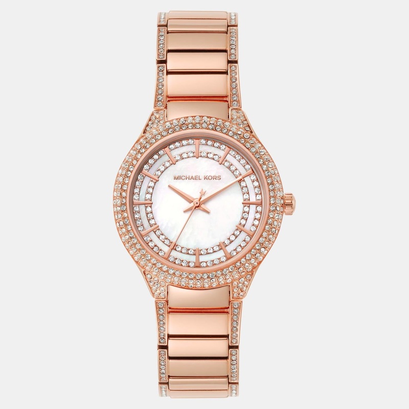 Women Quartz White Dial Analog Stainless Steel Watch MK4656