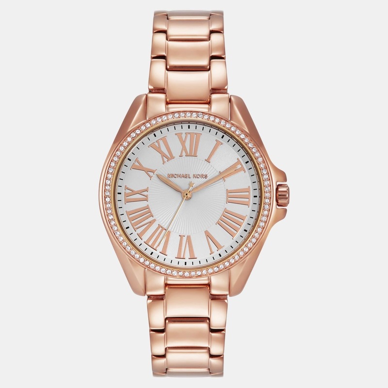 Women Quartz White Dial Analog Stainless Steel Watch MK4853