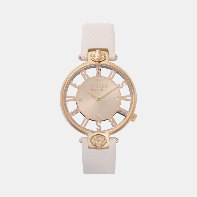 Women Rose Gold Analog Leather Watch VSP490318