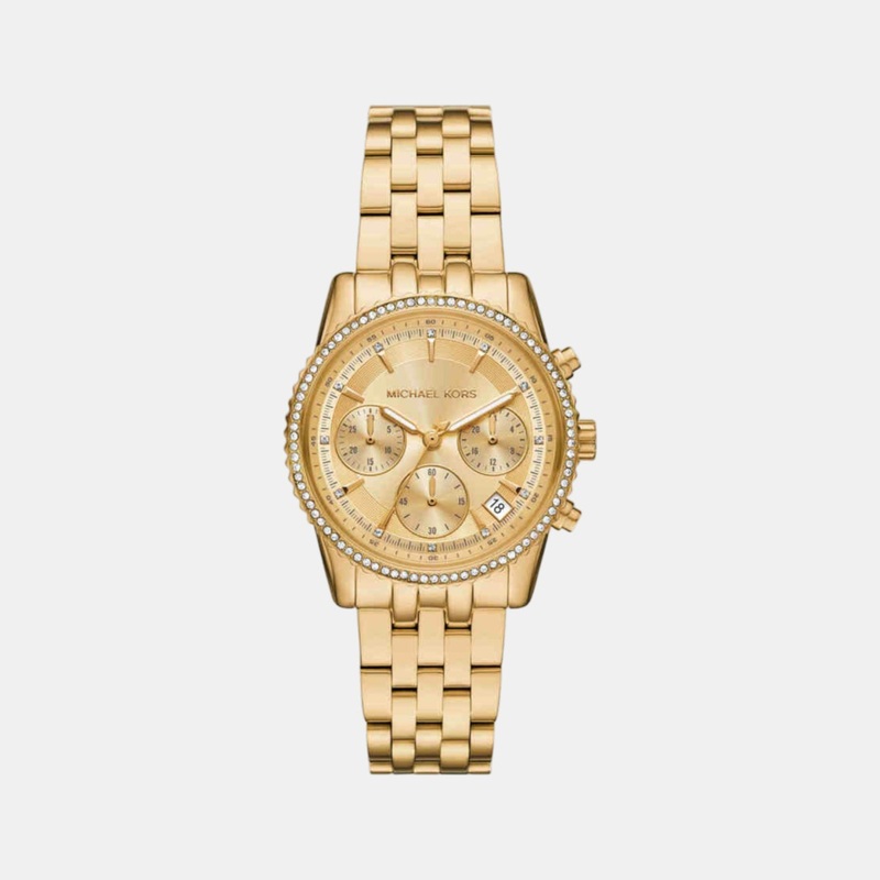 Bryant Women Chronograph Gold Dial Stainless Steel Watch MK7530