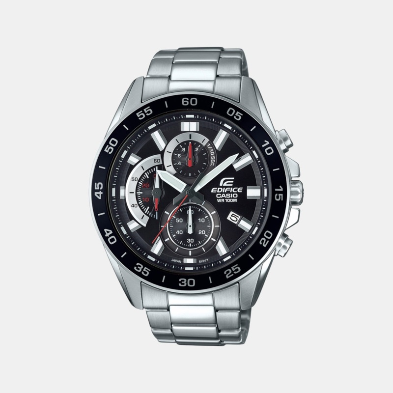 Edifice Men Quartz Black Dial Analog Stainless Steel Watch EFV-550D-1AVUDF ED554