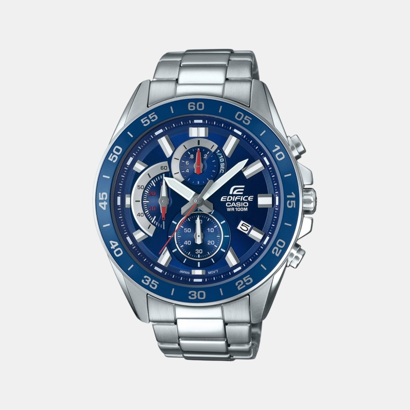 Edifice Men Quartz Blue Dial Analog Stainless Steel Watch EFV-550D-2AVUDF ED555