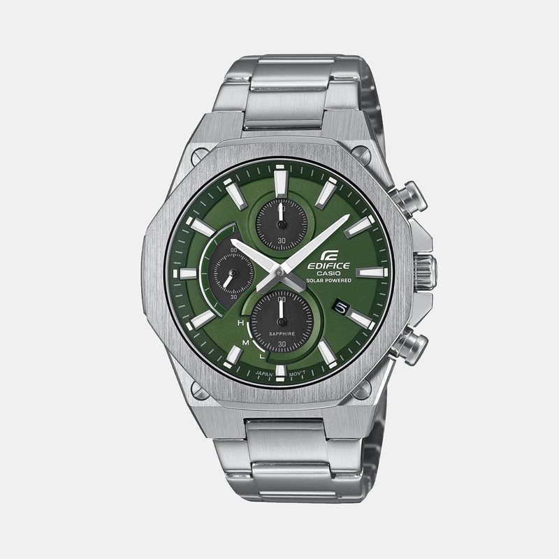 Edifice Men Quartz Green Dial Chronograph Stainless Steel Watch EFS-S570D-3AUDF ED643