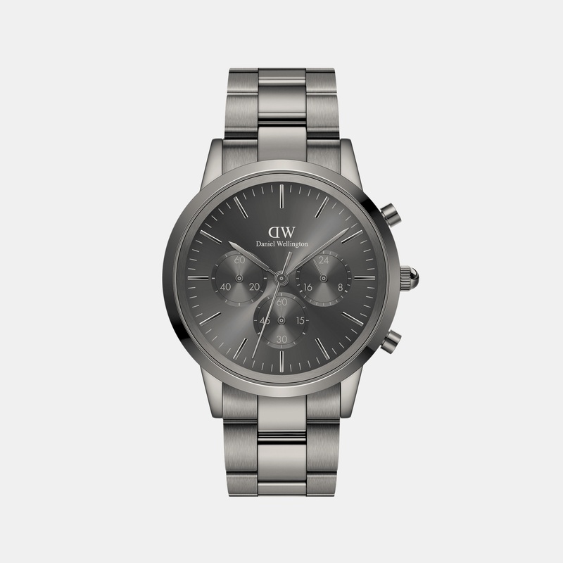 Iconic Men's Grey Chronograph Stainless Steel Watch DW00100643K