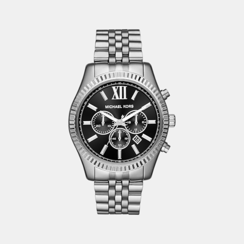 Lexington Men's Chronograph Black Dial Stainless Steel Watch MK8602