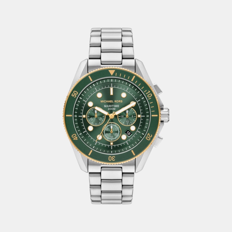 Maritime Men's Chronograph Green Dial Stainless Steel Watch MK9215