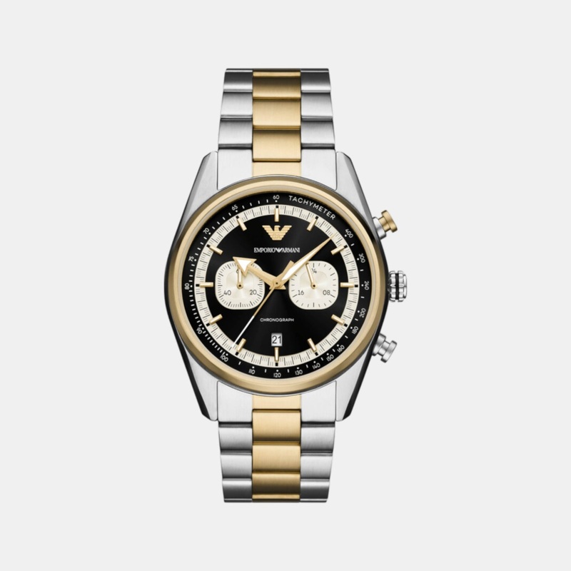 Men's Chronograph Black Dial Stainless Steel Watch AR11678