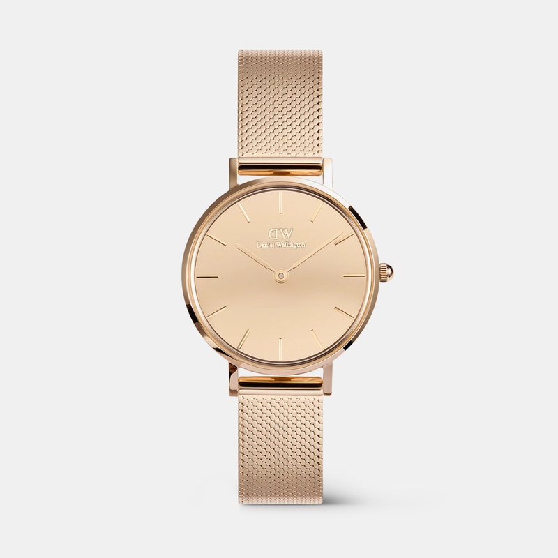 Petite Women Rose Gold Analog Stainless Steel Watch DW00100795