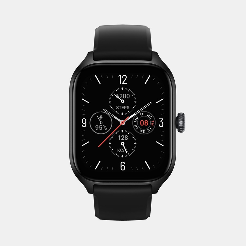 Smart Unisex Infinite Black Dial Amoled Silicone Watch GTS 4 BLACK