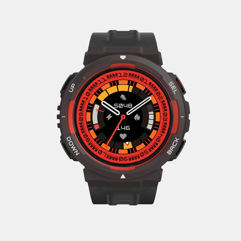 Smart Unisex Lava Black Dial LCD Silicone Watch AMAZFIT ACTIVE EDGE LAVA BLACK