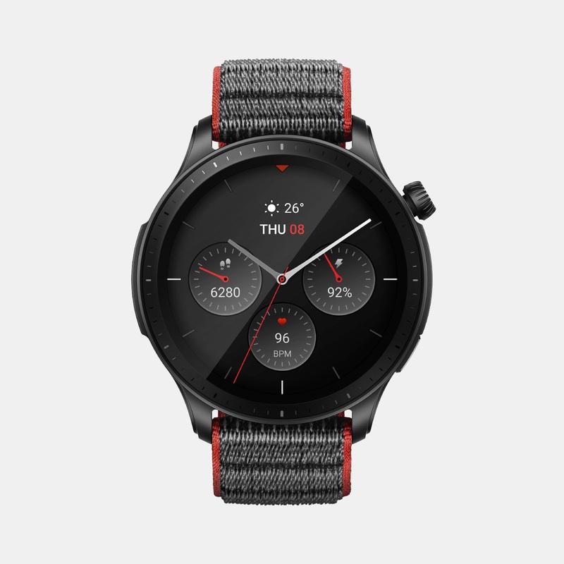Smart Unisex Racetrack Grey Dial Amoled Nylon Watch GTR 4 GREY