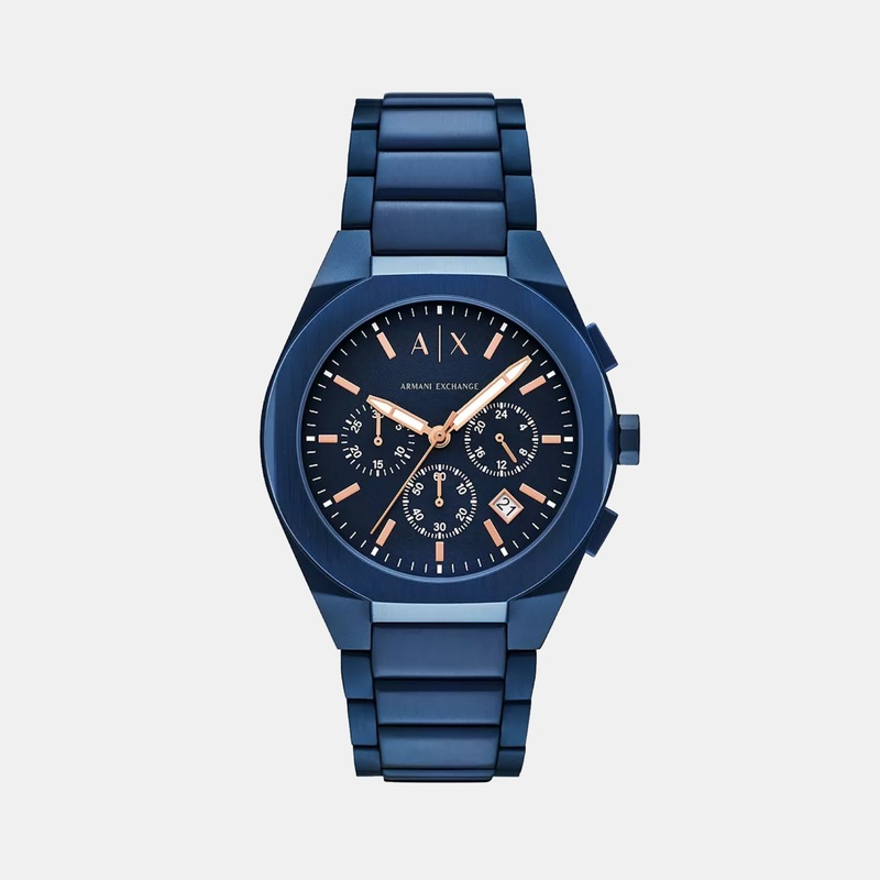 Sync Men's Chronograph Blue Dial Stainless Steel Watch AX4189