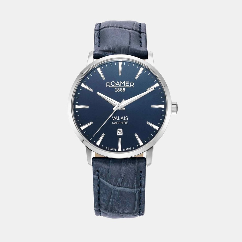 Valais Men's Analog  Blue Dial Stainless Steel Watch 988833 41 45 05