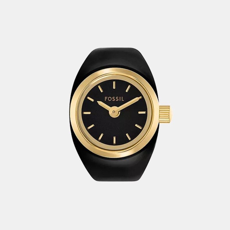 Watch Ring Women Analog Black Dial Stainless Steel Watch ES5413