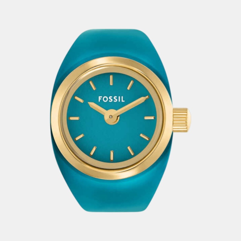 Watch Ring Women Analog Blue Dial Stainless Steel Watch ES5415