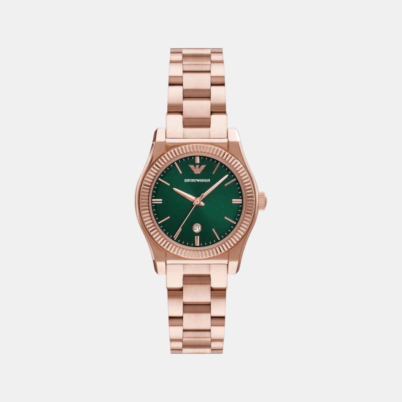 Women Analog Green Dial Stainless Steel Watch AR11639