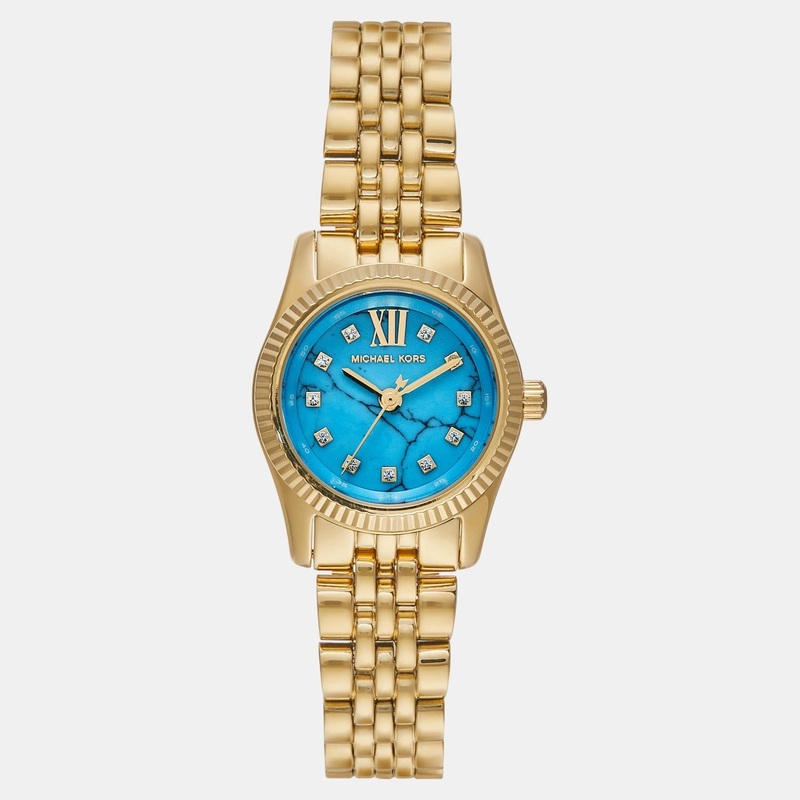 Women Quartz Blue Dial Analog Stainless Steel Watch MK4813