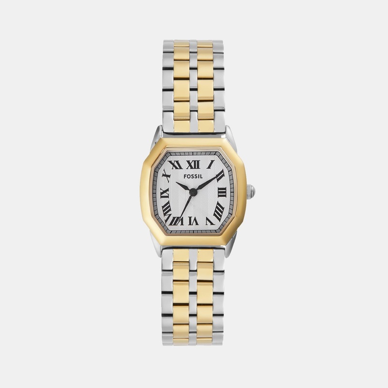 Women Quartz Cream Dial Analog Stainless Steel Watch ES5362