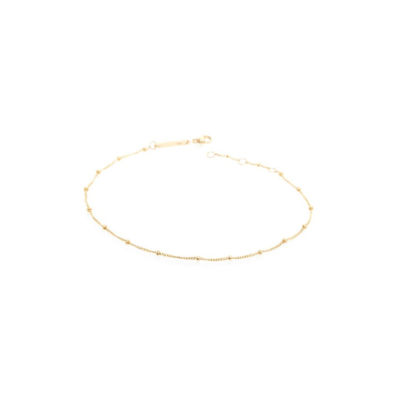 Satellite Bead Curb Chain Anklet