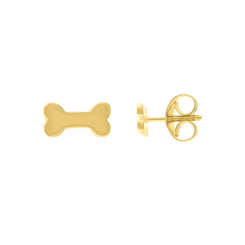 14k Dog Bone Stud Earrings