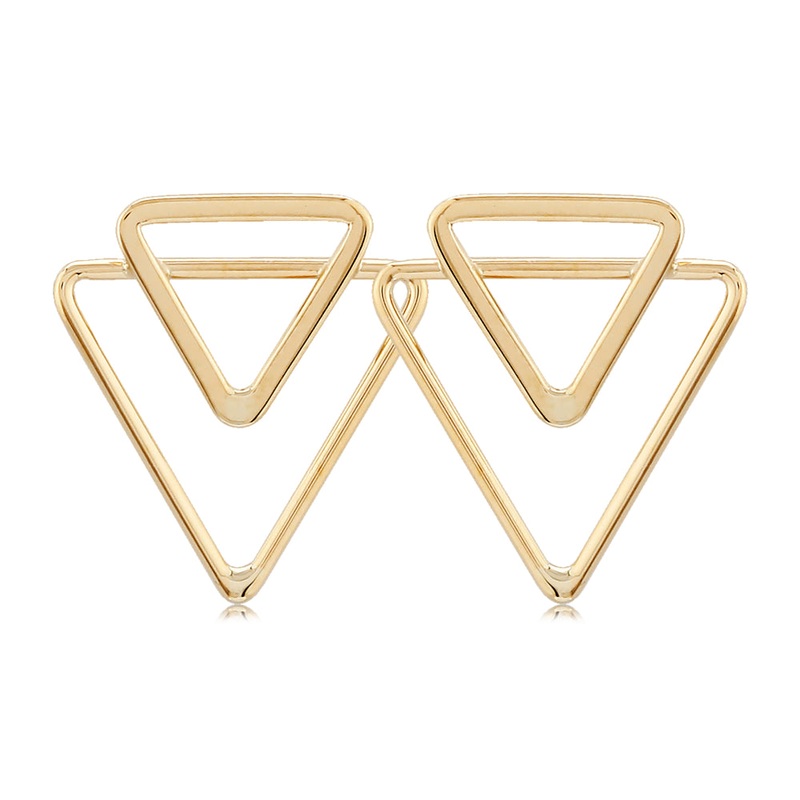 14k Double Triangle Earrings