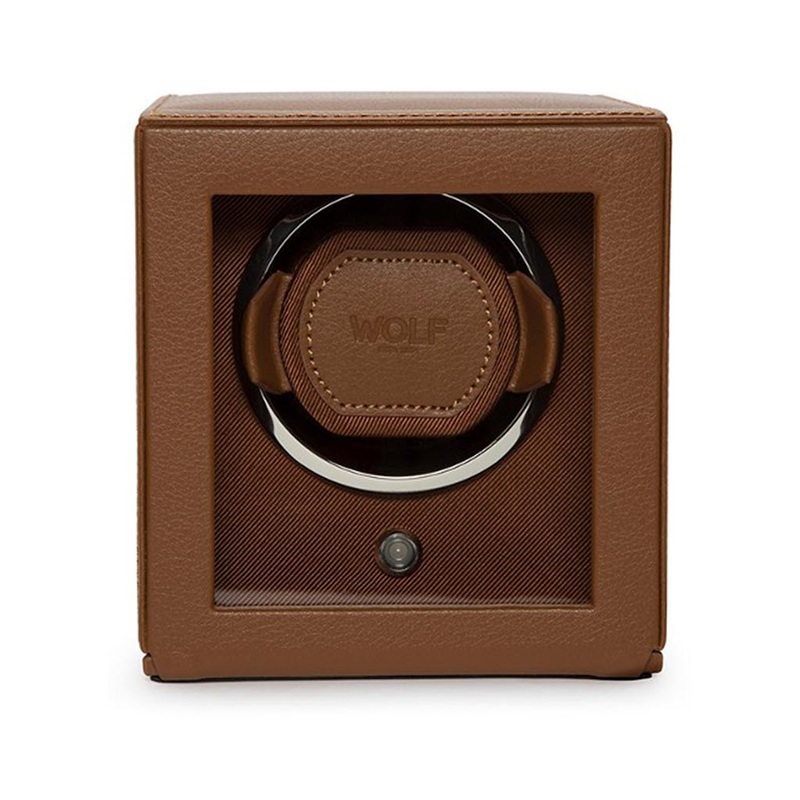 Cub Single Watch Winder With Brown Cover