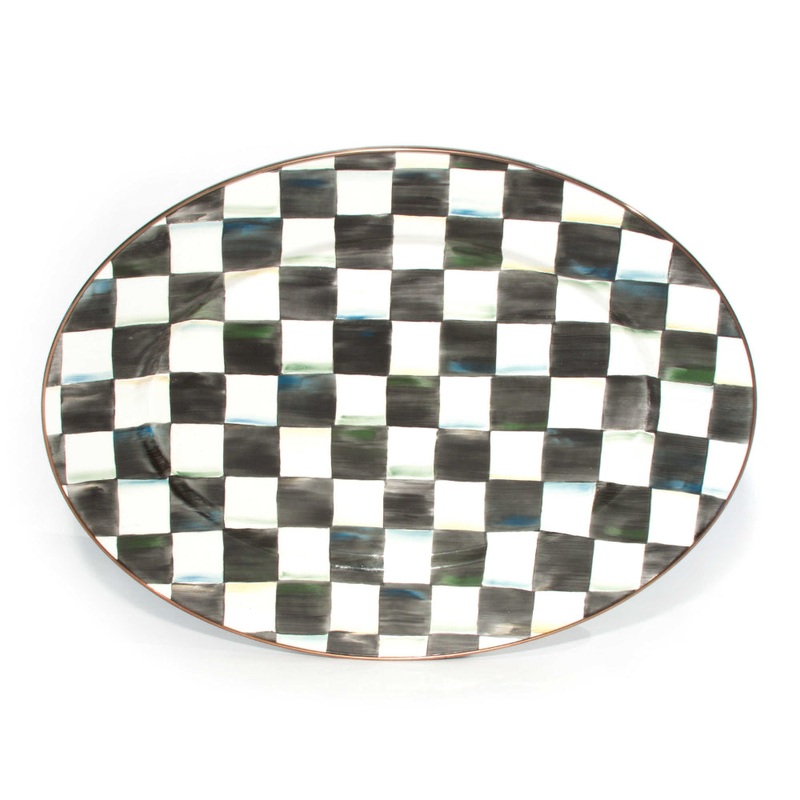 MacKenzie-Childs Courtly Check Enamel Oval Platter