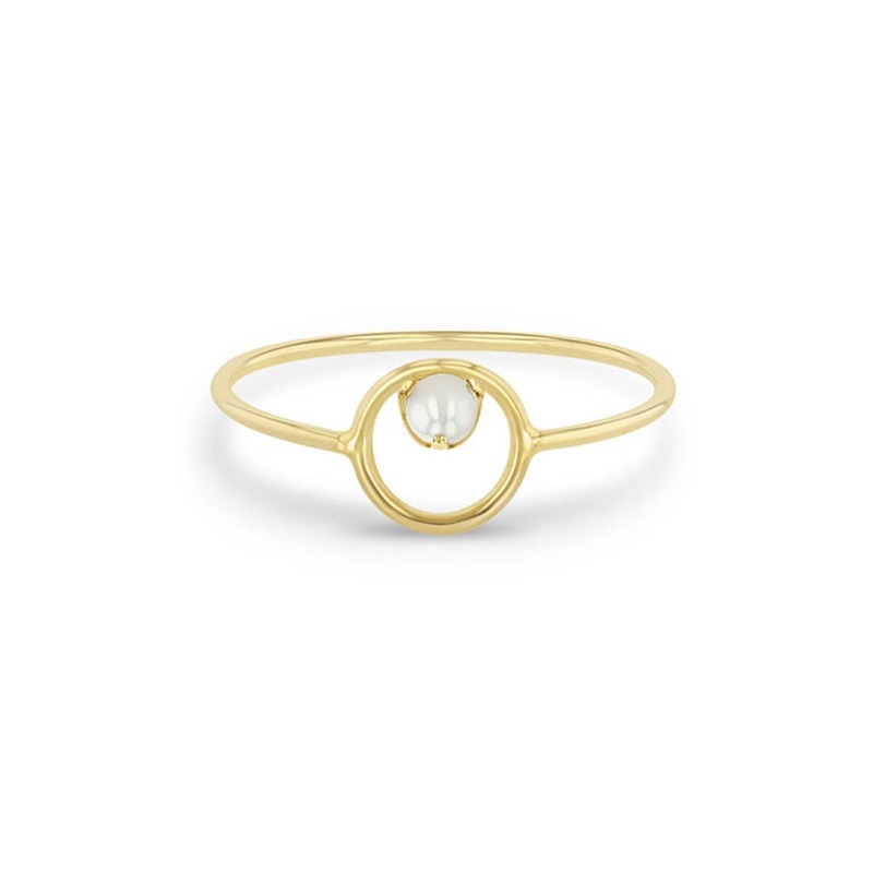 Small Circle Pearl Ring