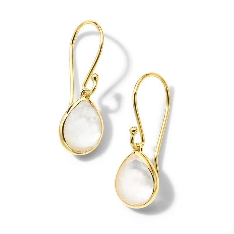 Teeny Mother of Pearl Teardrop Earrings